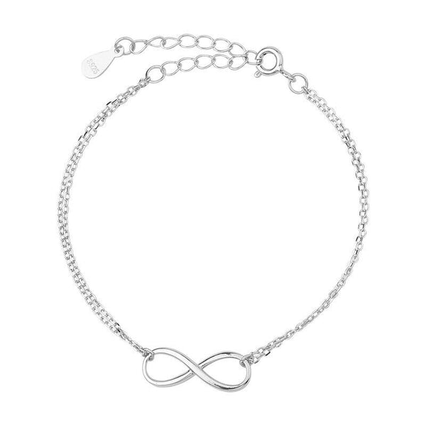 Infinity Symbol Unendlichkeit Sterling Silber 925/ 21cm Damen Armkette