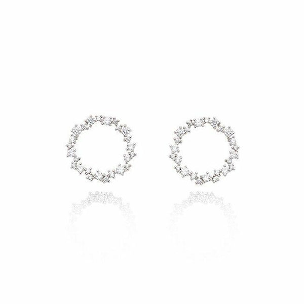 Damen Ohrringe Sterlingsilber 925 Rund 11mm mit Zirkonia A3