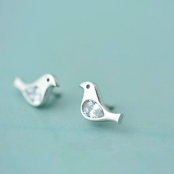 König der Vögel Ohrstecker Silber 925 Zirkonia Damen Kinder Ohrringe