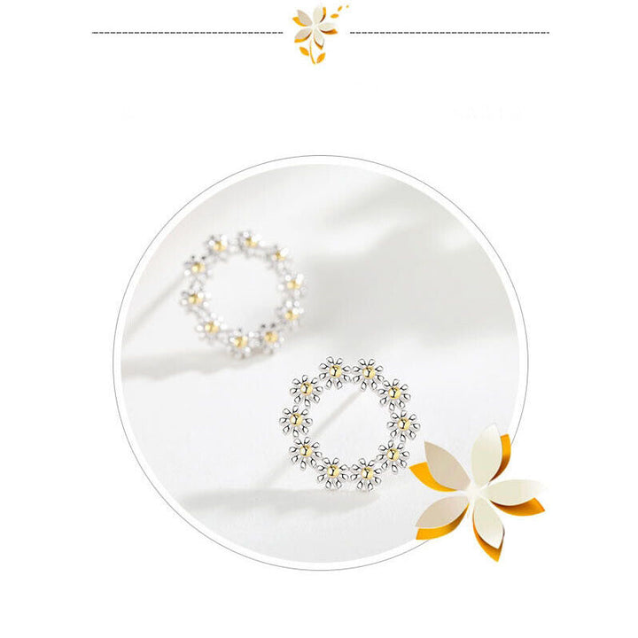Ohrringe Blumenkreis Silber 925 Damen Kinder Mädchen Ohrstecker - Vipfashion797