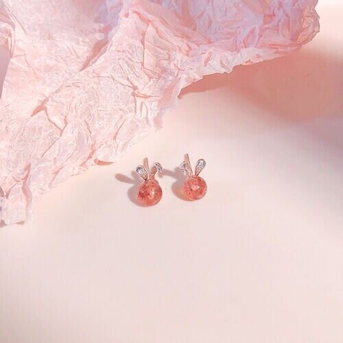 Kinder Ohrstecker Sterling Silber 925 Damen Pink Ohrringe Geschenk