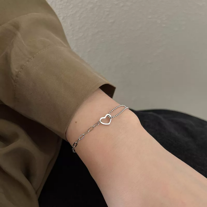 Armekette Sterlingsilber Herz Damen Neu kette 17 cm - Vipfashion797