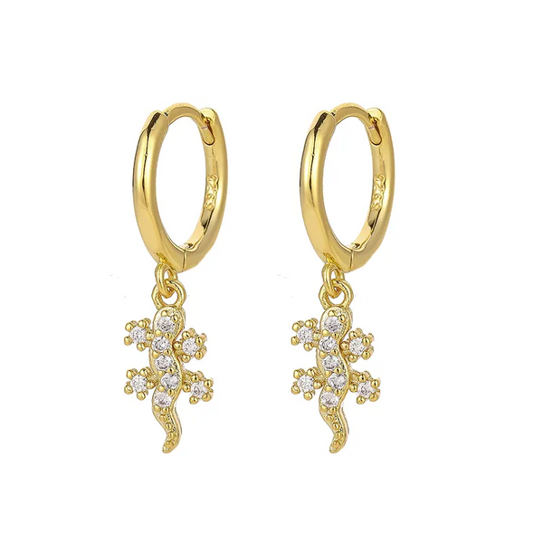 Creole-Anhänger Salamander Sterlingsilber 925 Damen Mädchen Ohrringe