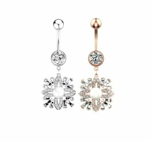 Bauchnabel Piercing Rund Kristall Perlenimitat  Zirkon hervorragende Qualität. - Vipfashion797