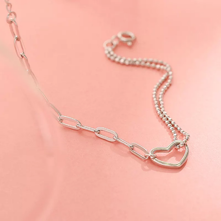 Armekette Sterlingsilber Herz Damen Neu kette 17 cm - Vipfashion797