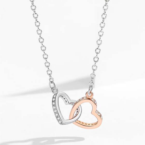 Halskette Herzen Edelstahl Zirkonia Damen Mädchen Kette