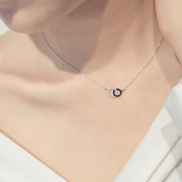 Halskette Runde mit Zirkonia Sterling Silber 925 Mädchen Damen Kette