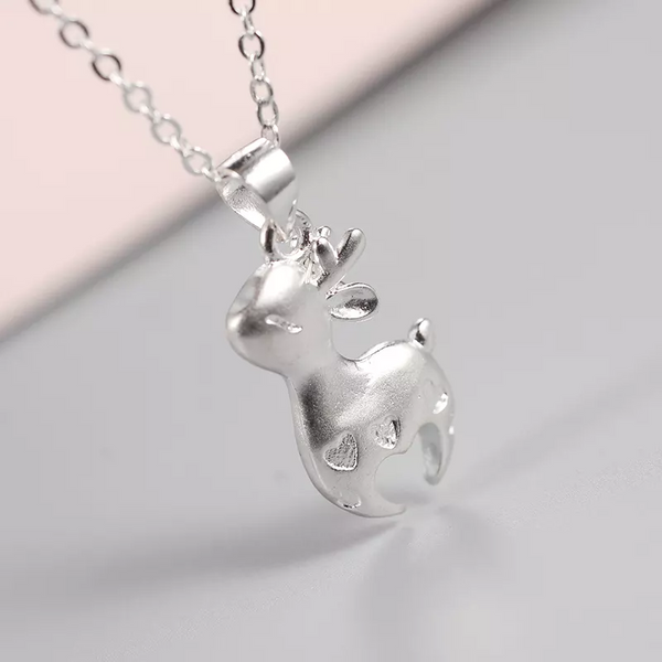 Weihnachten Halskette Sterling Silber 925 Damen Reh Kette