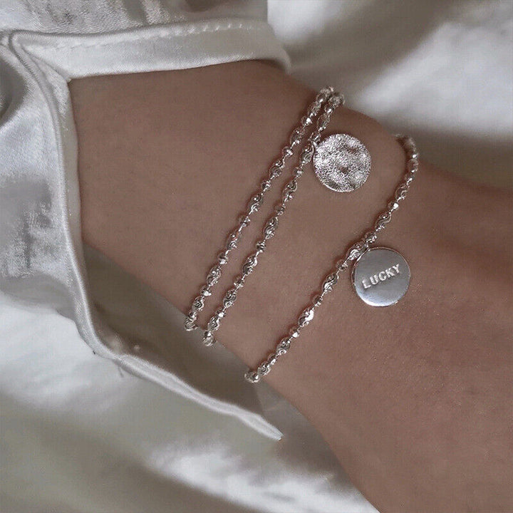 Armband Glücklich Sterlingsilber 925 Damen ein Armkette Lucky - Vipfashion797