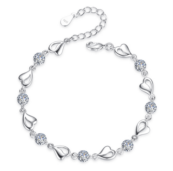 Armkette Herzen Silber Bis 19,5 cm Damen Armband