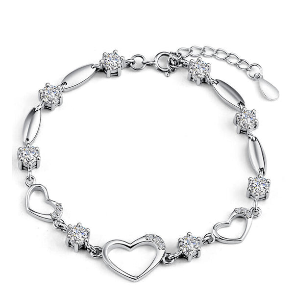 Armband Herz Sterlingsilber 925 mit Zirkonia Damen Schmuck