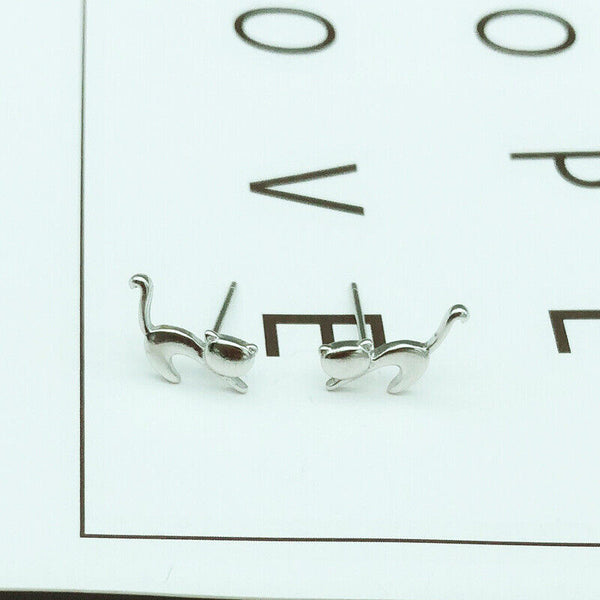 Katze Damen Ohrringe Sterling Silber 925er Ohrstecker