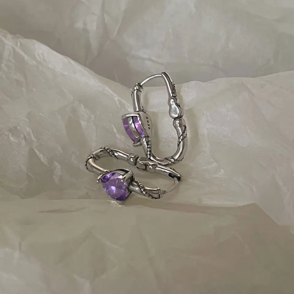 Creole Herz Sterlingsilber 925 Zirkonia Damen Mädchen Ohrringe.