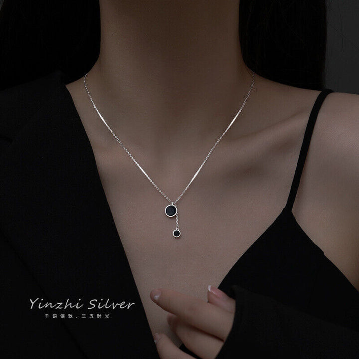 Halskette Kries schwarz Silber 925 Damen Mädchen Collier kette - Vipfashion797