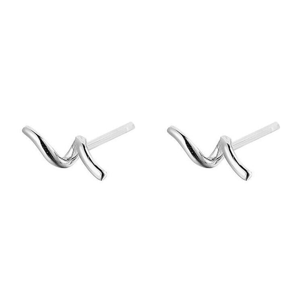 Mini Ohrstecker Verdreht Sterling Silber 925 Damen Kinder Ohrringe - Vipfashion797