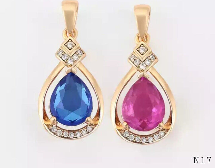 Anhänger mit Swarovski® Kristall Pink Crystal 18k goldfarben - Vipfashion797