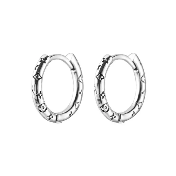 Creolen Mode Sterling Silber 925 Geschwärzt Damen Ohrringe kreolen