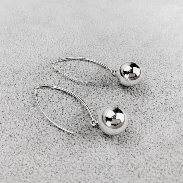 Ohrringe Ohrhänger Ball Silber 925 Damen Ohrstecker - Vipfashion797