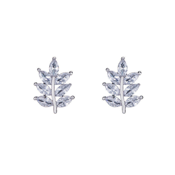 Ohrringe Ohrstecker Blatt & Blüte Sterlingsilber 925 mit Zikron