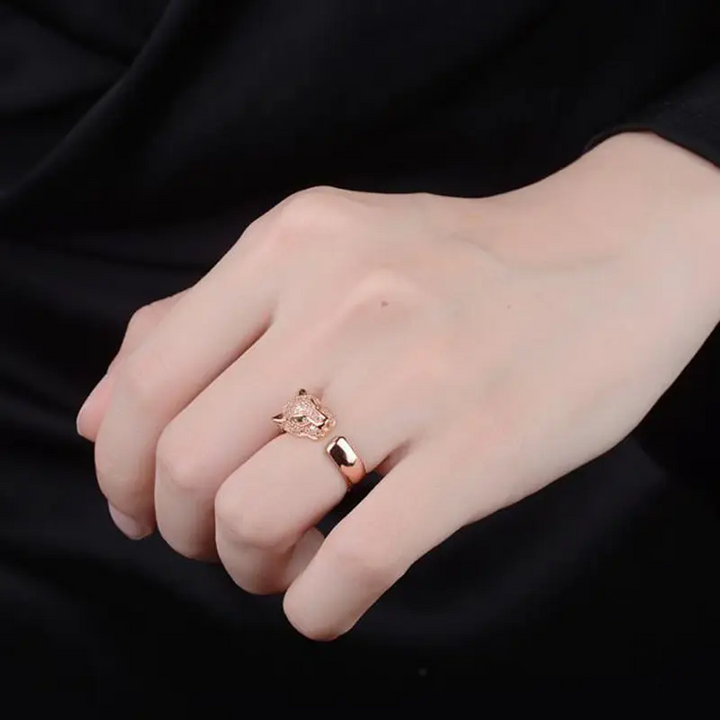 Wolf Damen Ring mit Zirkonia Hoch-Fertige Qualität Größe verstellbar - Vipfashion797