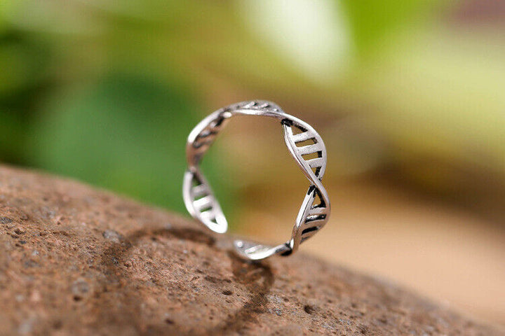 Damen Ring Draht Überkreuzt Silber 925 Geschwärzt - Vipfashion797