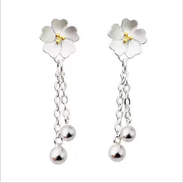 Ohrstecker Blume echt Sterlingsilber 925 Ohrhänger Damen Ohrringe