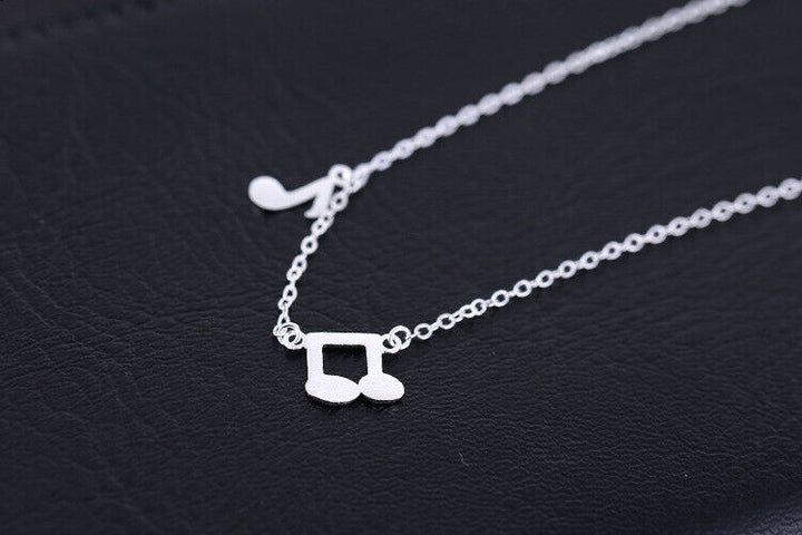 Halskette Noten Musik Sterling Silber 925 Damenkette - Vipfashion797