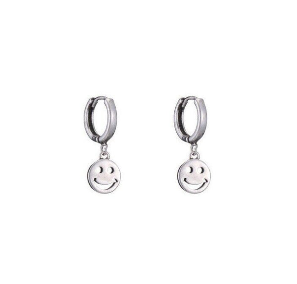 Creolen Smiley Sterling Silber 925er Damen Ohrringe