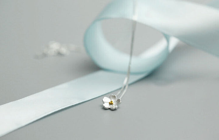 Halskette Blume Sterlingsilber 925 Kinder Damenkette - Vipfashion797