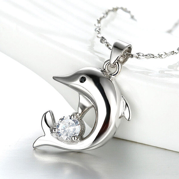 Halskette Delphin Delfin Dolphin Silber 925 Kette Damen Mädchen
