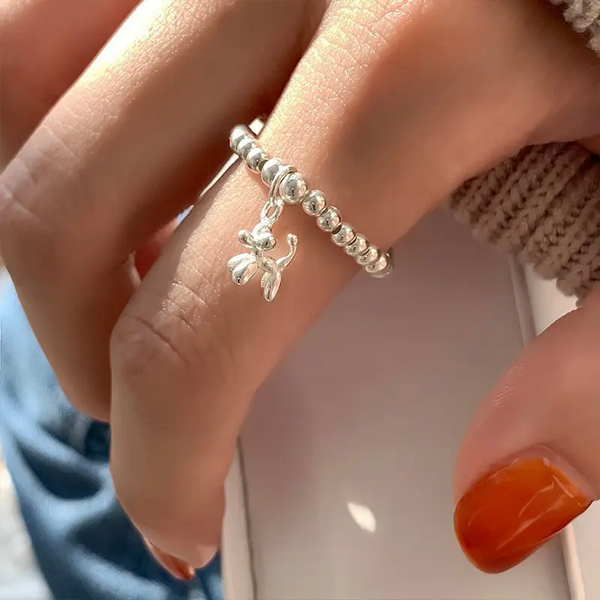 Damen Ring mit Anhänger Stelringsilber 925 Damen Größe verstellbar Modeschmuck