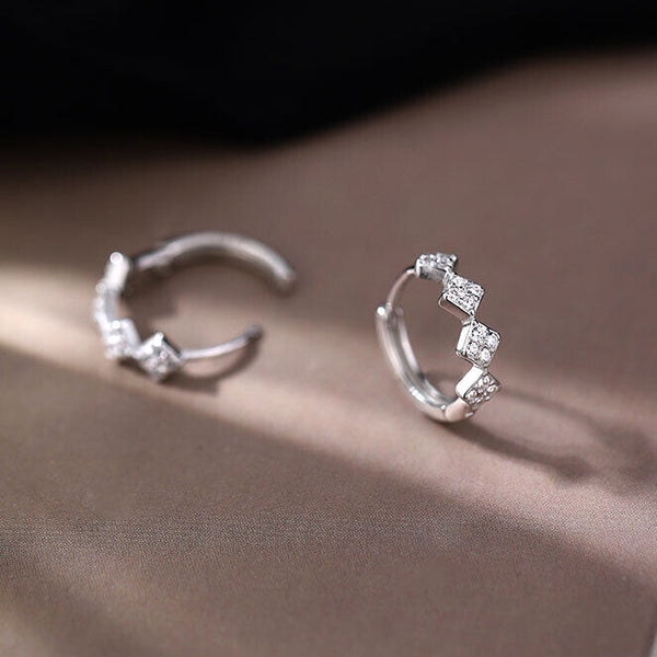 Creolen Zirkonia Sterlingsilber 925 Damen Mädchen Ohrringe