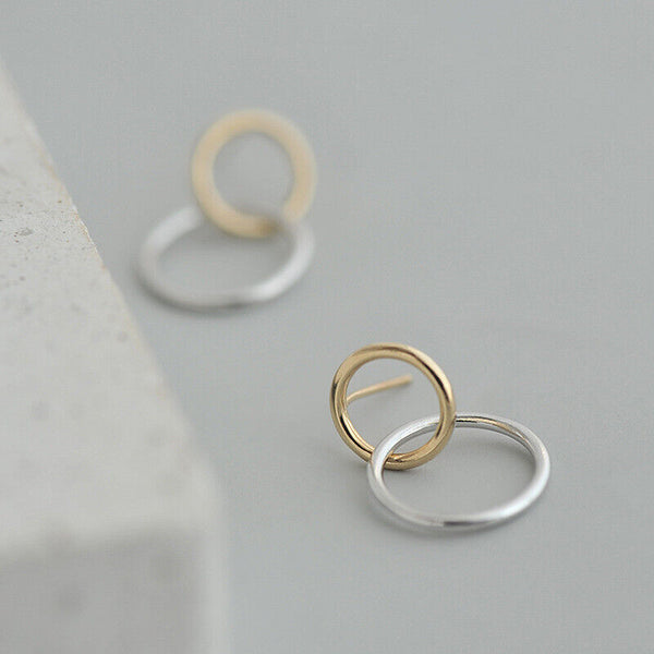 Ohrstecker Ohrhänger Runde Sterling Silber 925 Damen Ohrringe