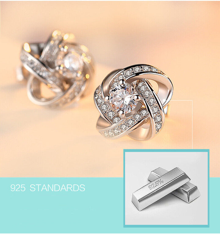 Ohrstecker Blume Blüte Silber 925 Zirkonia Damen Ohrringe - Vipfashion797