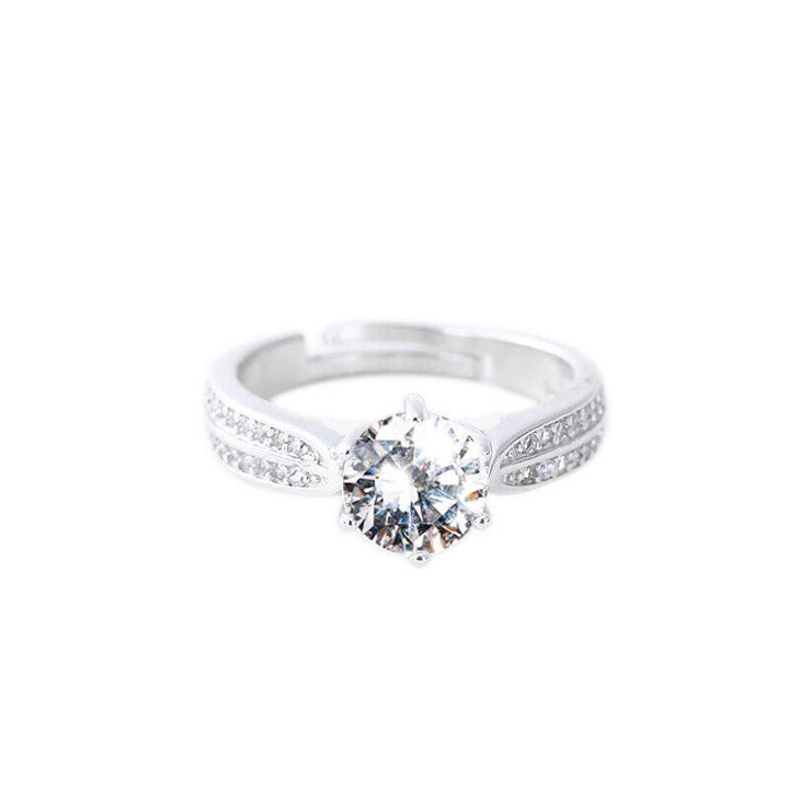 Damen Ring Sterlingsilber 925 Verstellbar 52-55 Verlobungsring Zirkonia - Vipfashion797