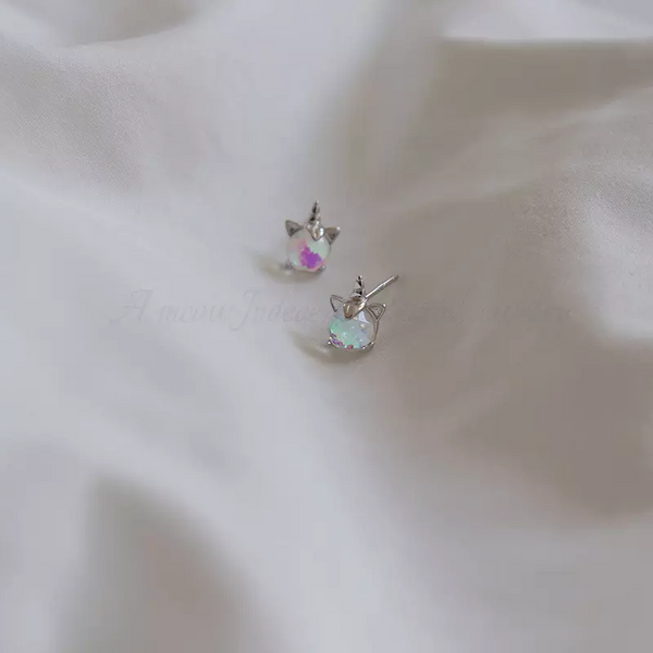Party Ohrstecker Sterling Silber 925 Opal Damen Halloween Ohrringe