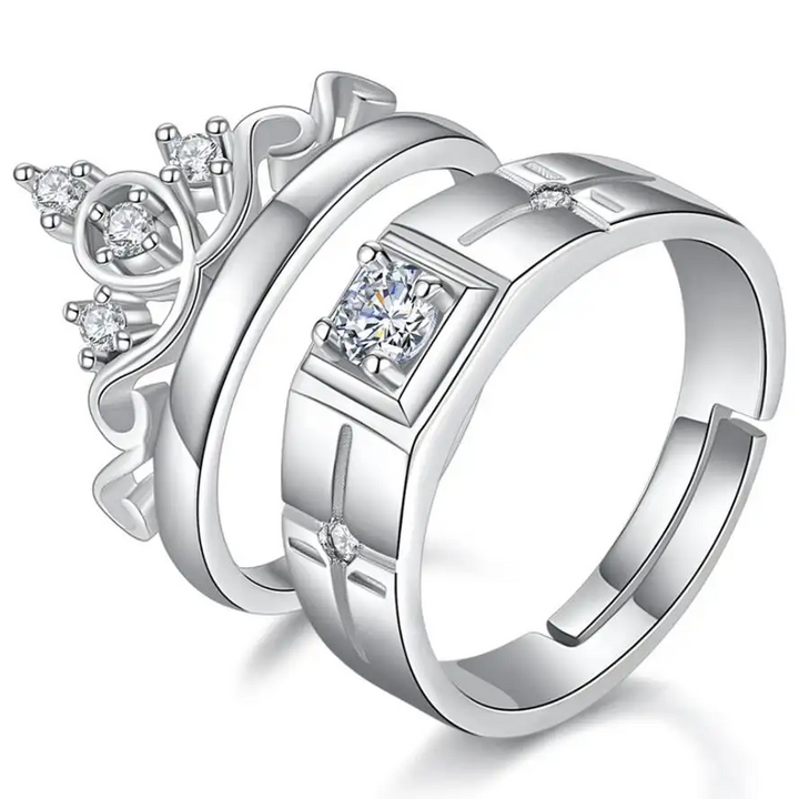 Partnerringe Krone der Königin Silber 925 Trauringe Freundschaftsringe - Vipfashion797