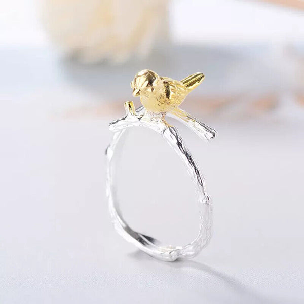 Damen Ring Vogel Sterling Silber 925 offen Größe 45-51