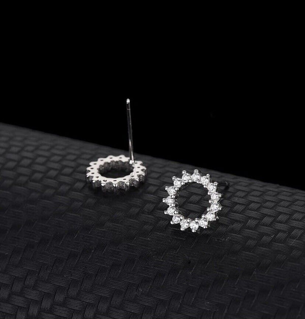 Ohrsteckr Rund mit Zirkonia Damen Ohrringe Silber 925