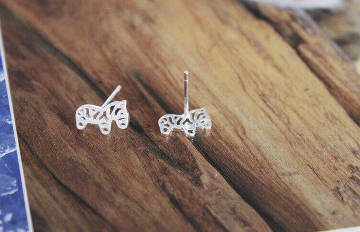 Ohrringe wildes Pferd Sterling Silber 925 mit Damen Ohrstecker - Vipfashion797