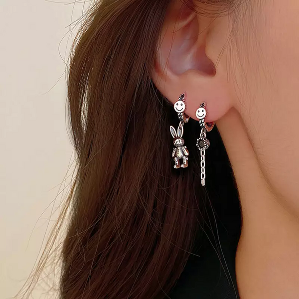 Creolen smile Sterlingsilber 925 Damen Ohrhänger Ohrringe