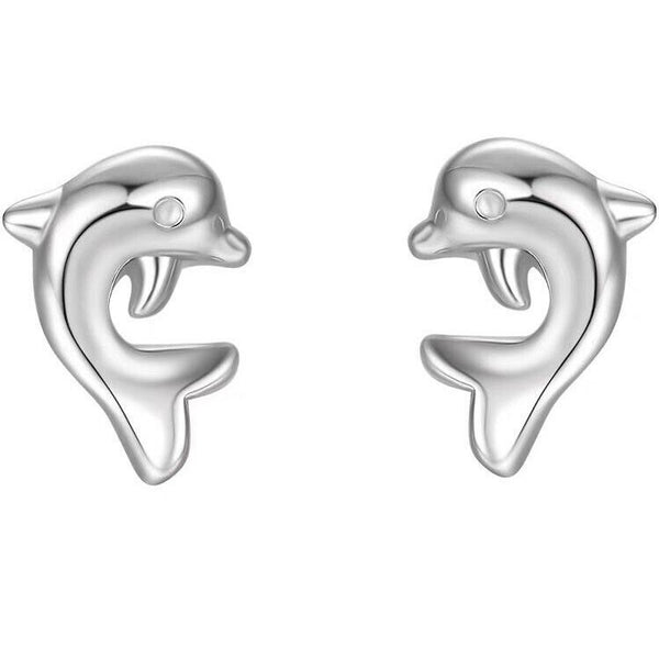 Ohrstecker Delphin & Fische Sterling Silber 925 Damen Kinder Ohrringe