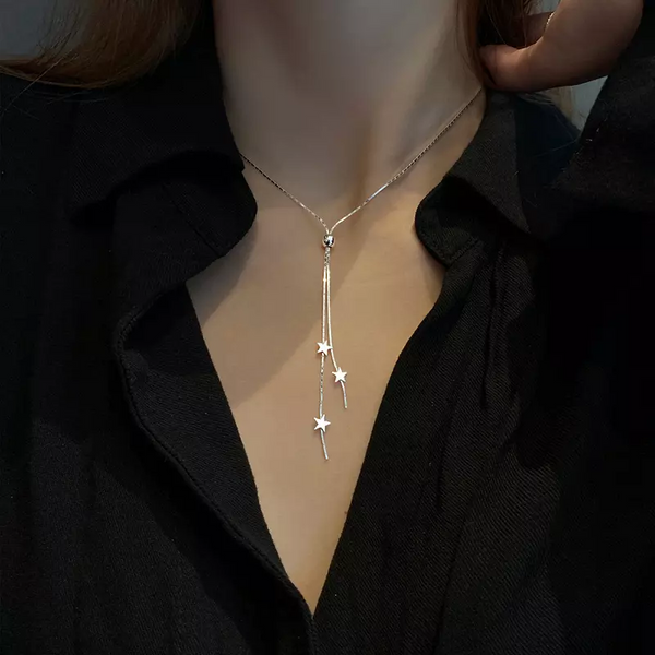 Halskette Drei Sterne Sterlingsilber 925 Damen Mädchen