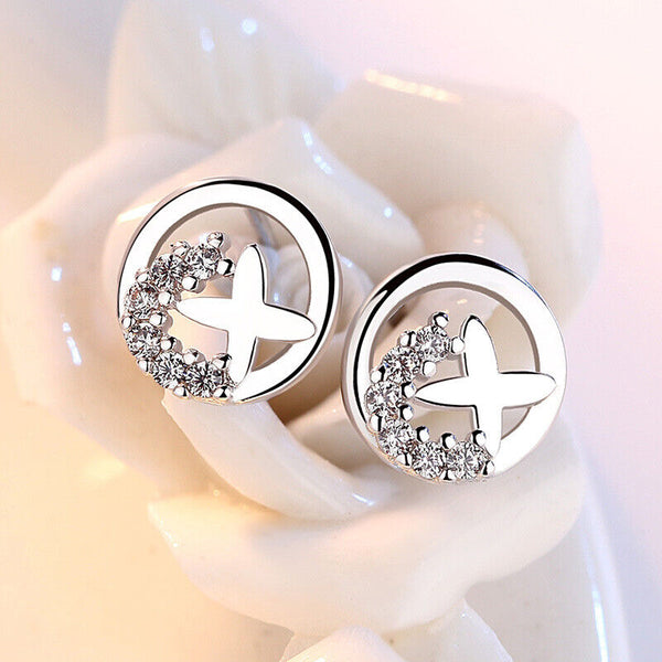 Ohrringe Zirkonia Rund Sterlingsilber 925 Damen Mädchen Ohrstecker