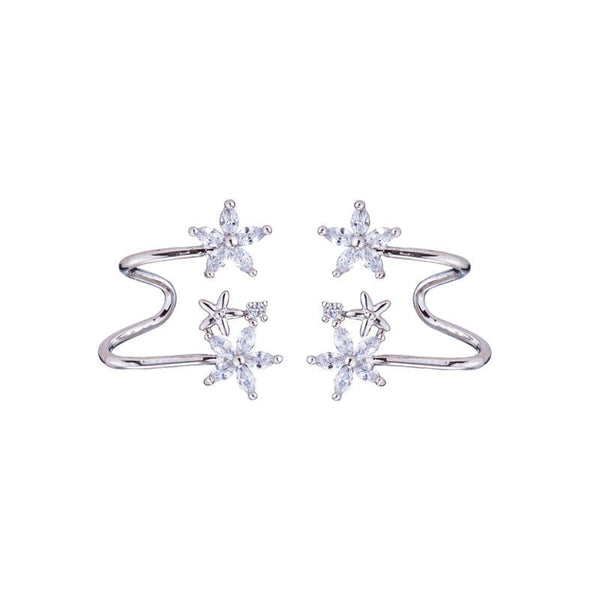 Ohrringe Ohrstecker Blumen Sterlingsilber 925 mit Zirkonia