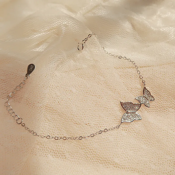 Armband Schmetterling Sterling Silber 925 Zirkonia Damen Armkette
