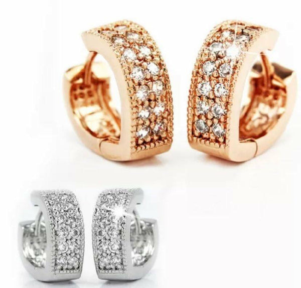 Ohrringe Creole Herz Edelstahl mit Zirkonia - Vipfashion797