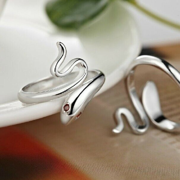 Ring Schlange Sterlingsilber 925  Damen Mädchen Offen ring 49-54