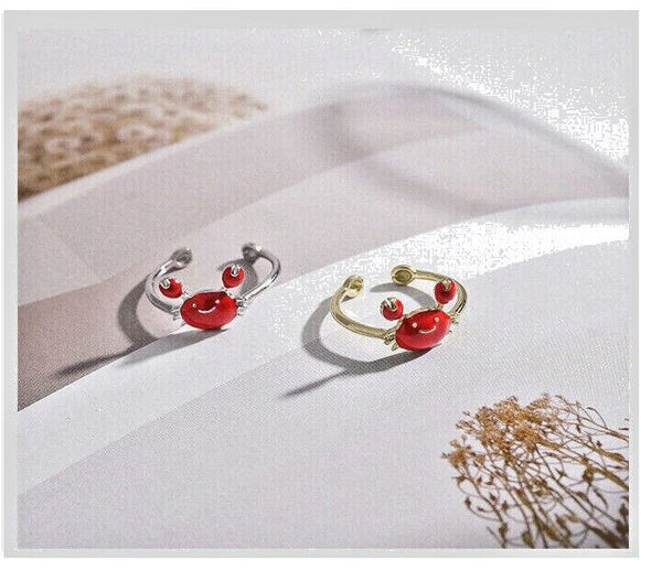 Damenring Krebs Sterlingsilber 925 Damen Ring größenverstellbar 49-52 - Vipfashion797