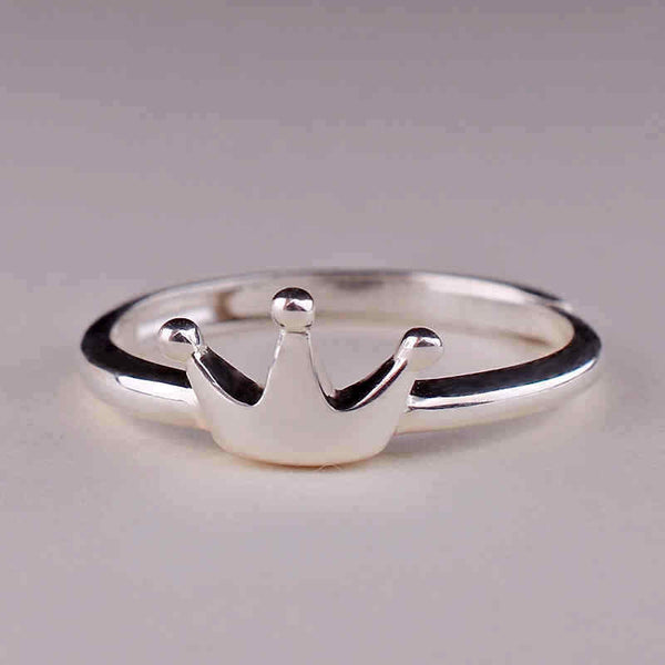 Kronen-Prinzessin Ring Sterling Silber 925 Damen verstellbar 48-52